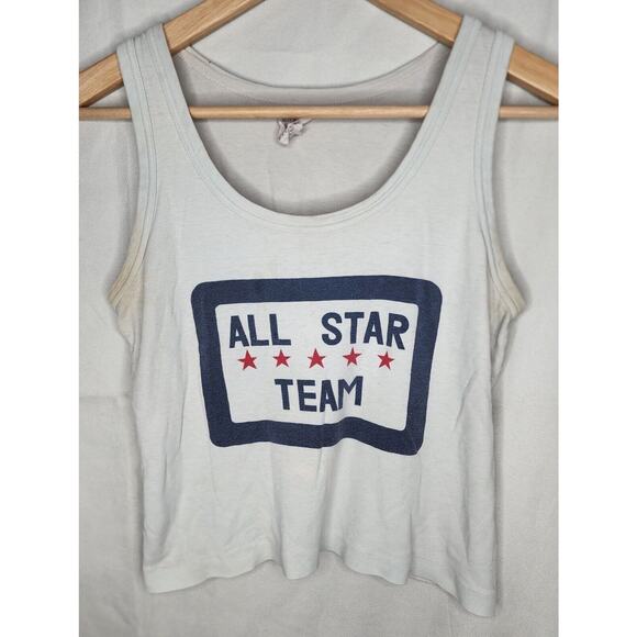 Vintage 80s All Star Team Cropped Tank Top All Star Team - Picture 1 of 4